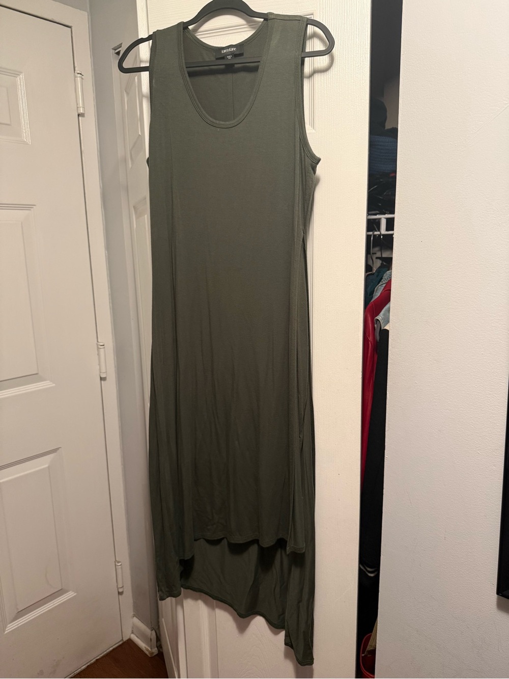 Karen Kane Olive Green Sleeveless Maxi Dress